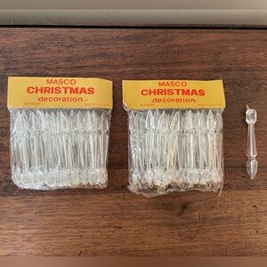 Vintage Set of 2 Masco Christmas Decoration Icicle Ornaments in Package